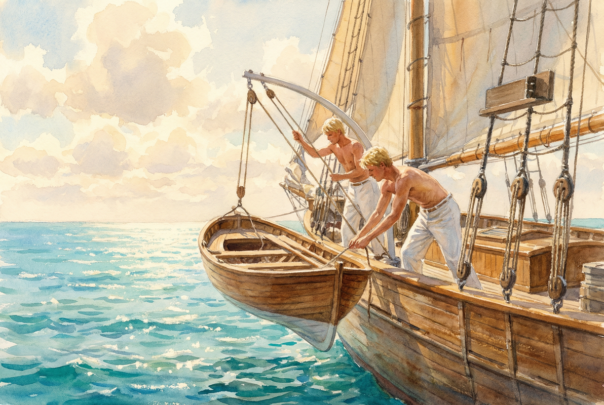 Lowering Dinghy