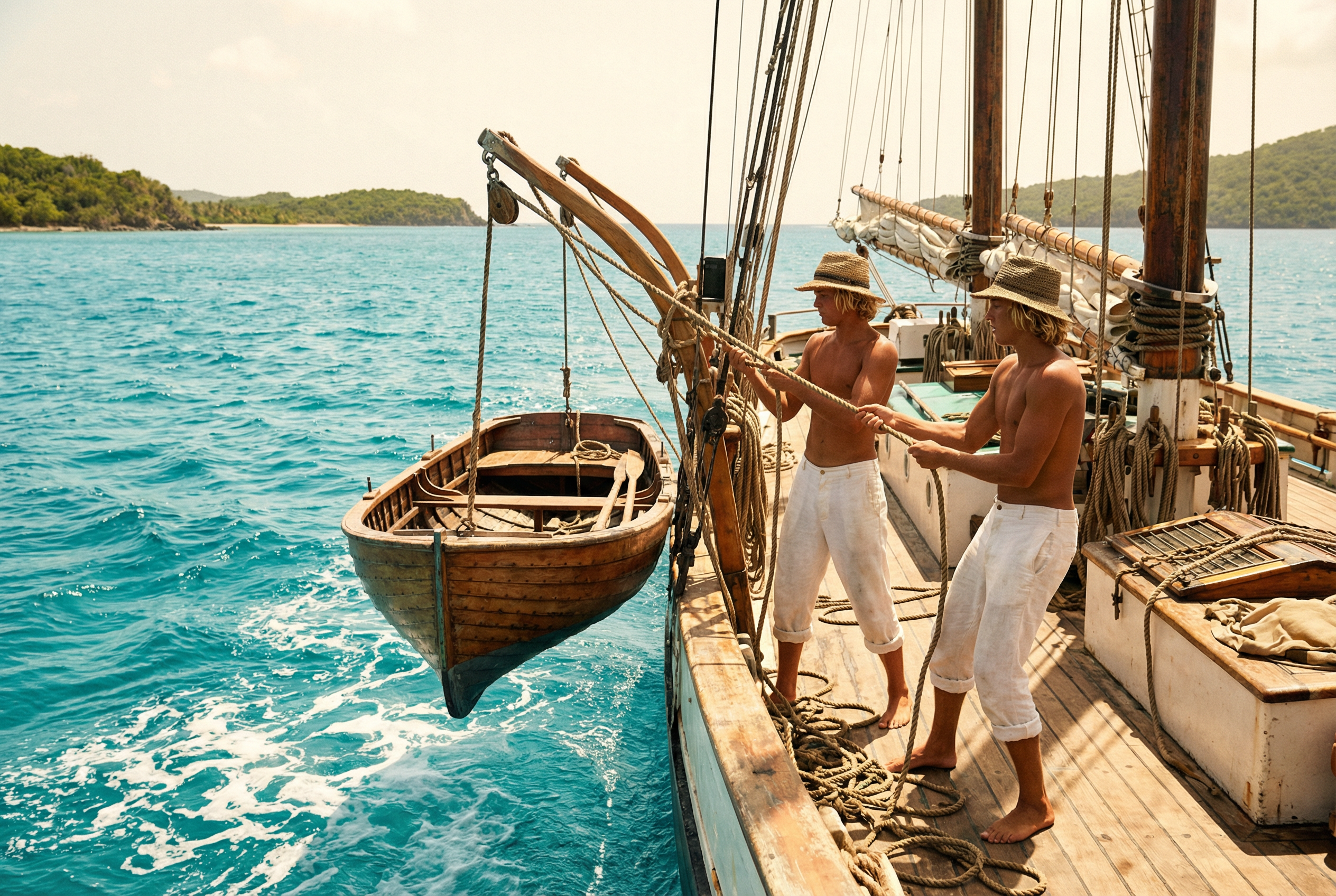 Lowering Dinghy