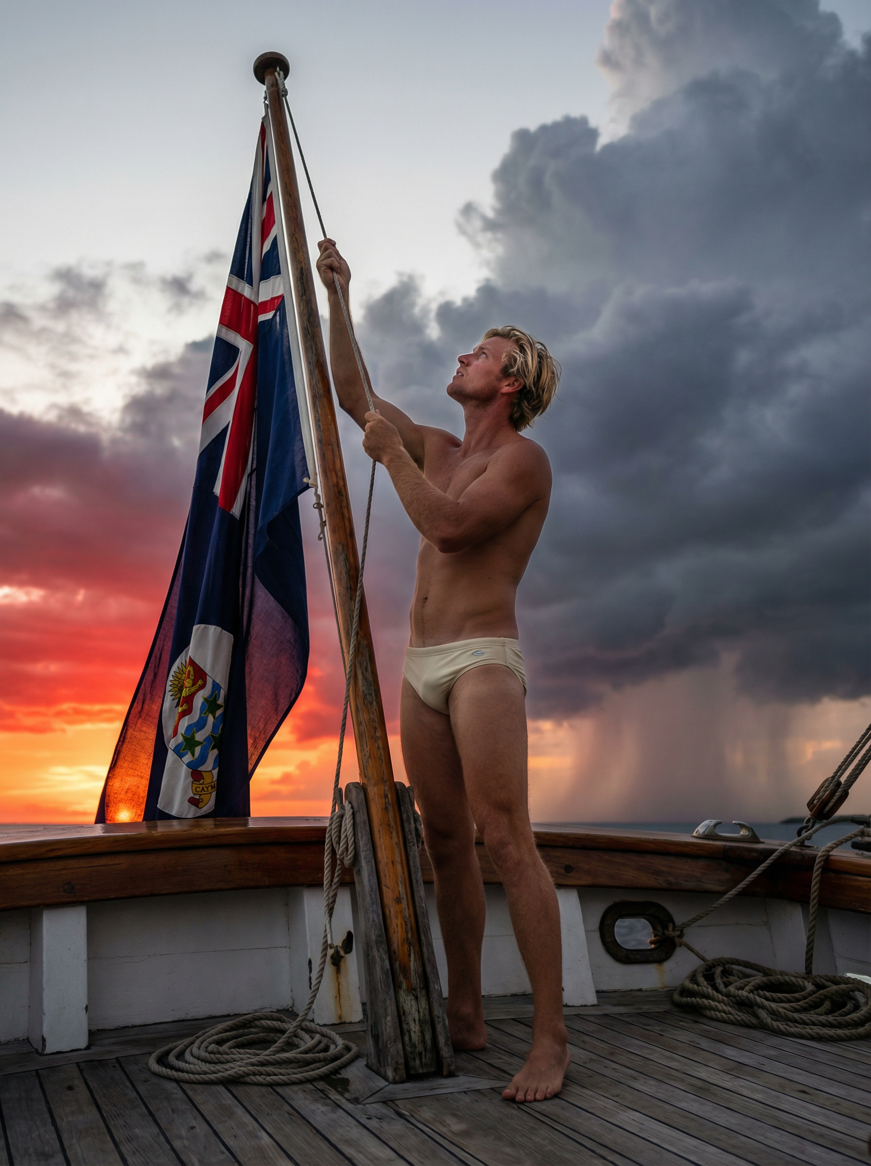 Hoisting Flag