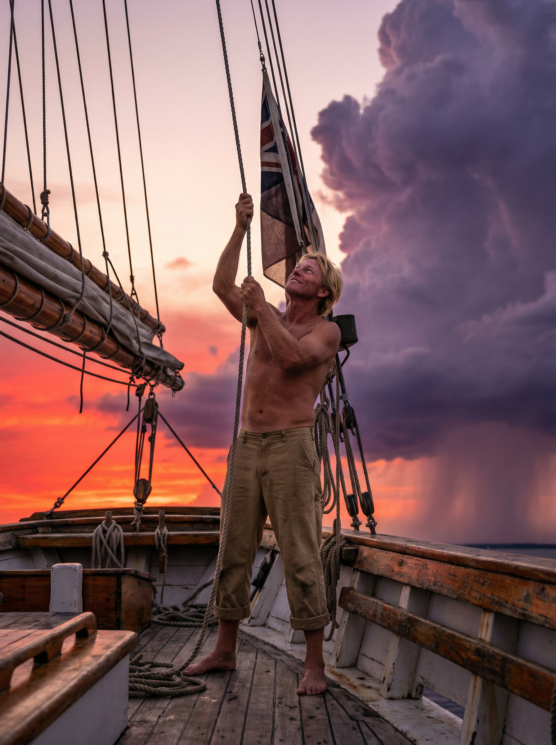 Hoisting Flag