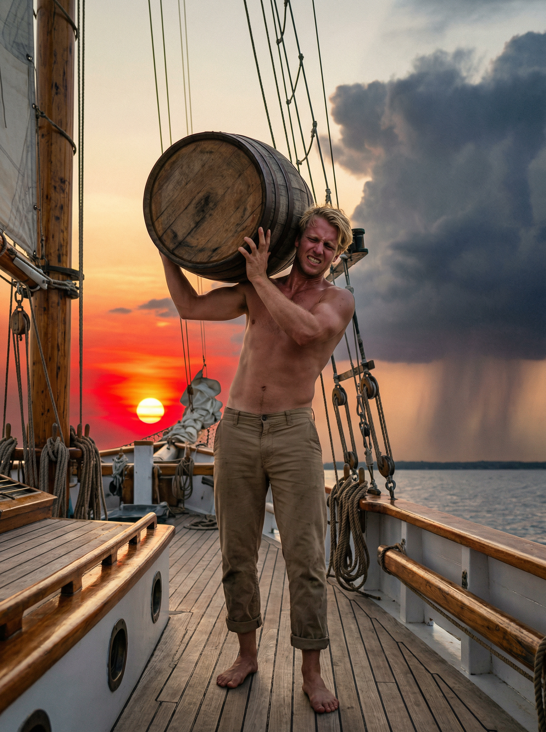 Carrying Water Barrel