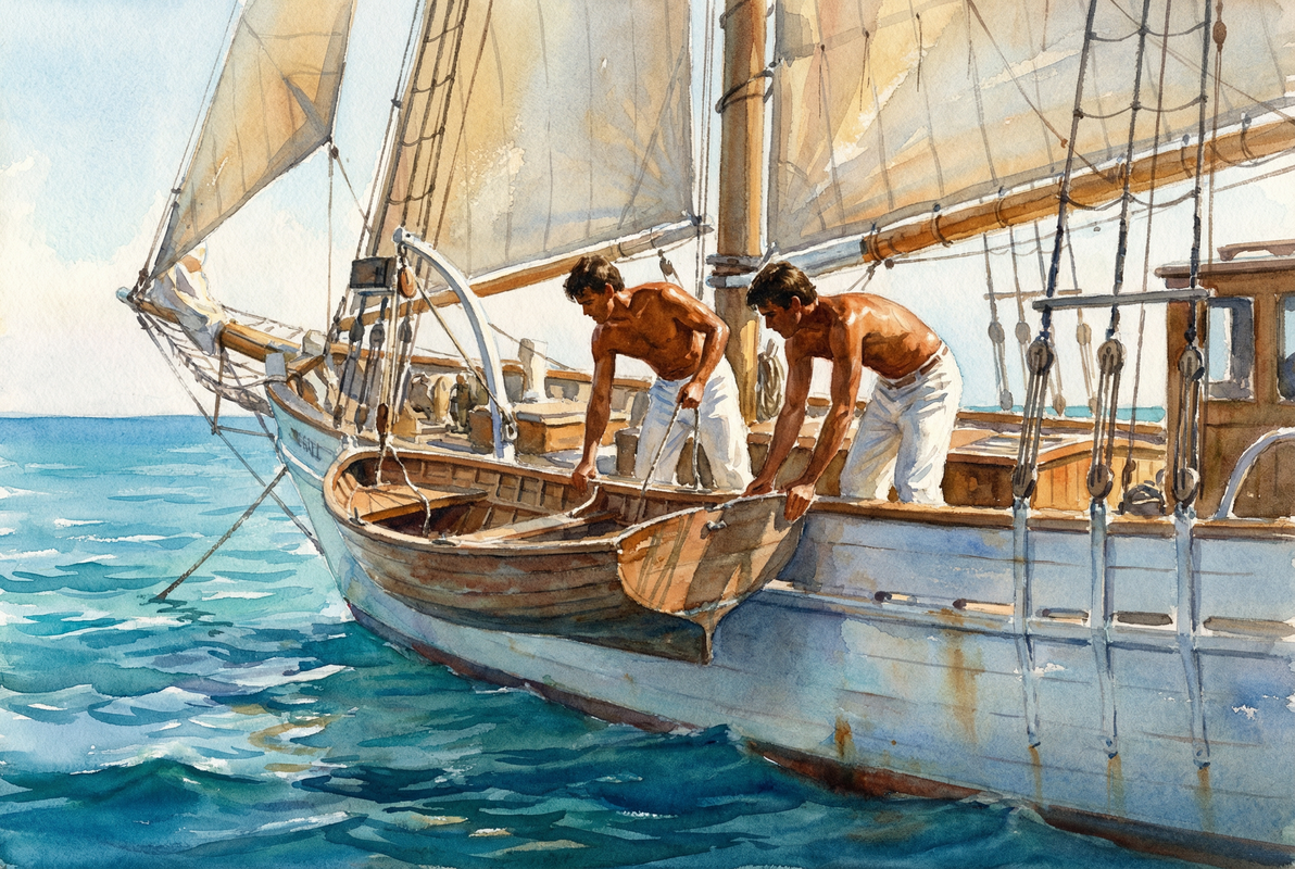 Lowering Dinghy
