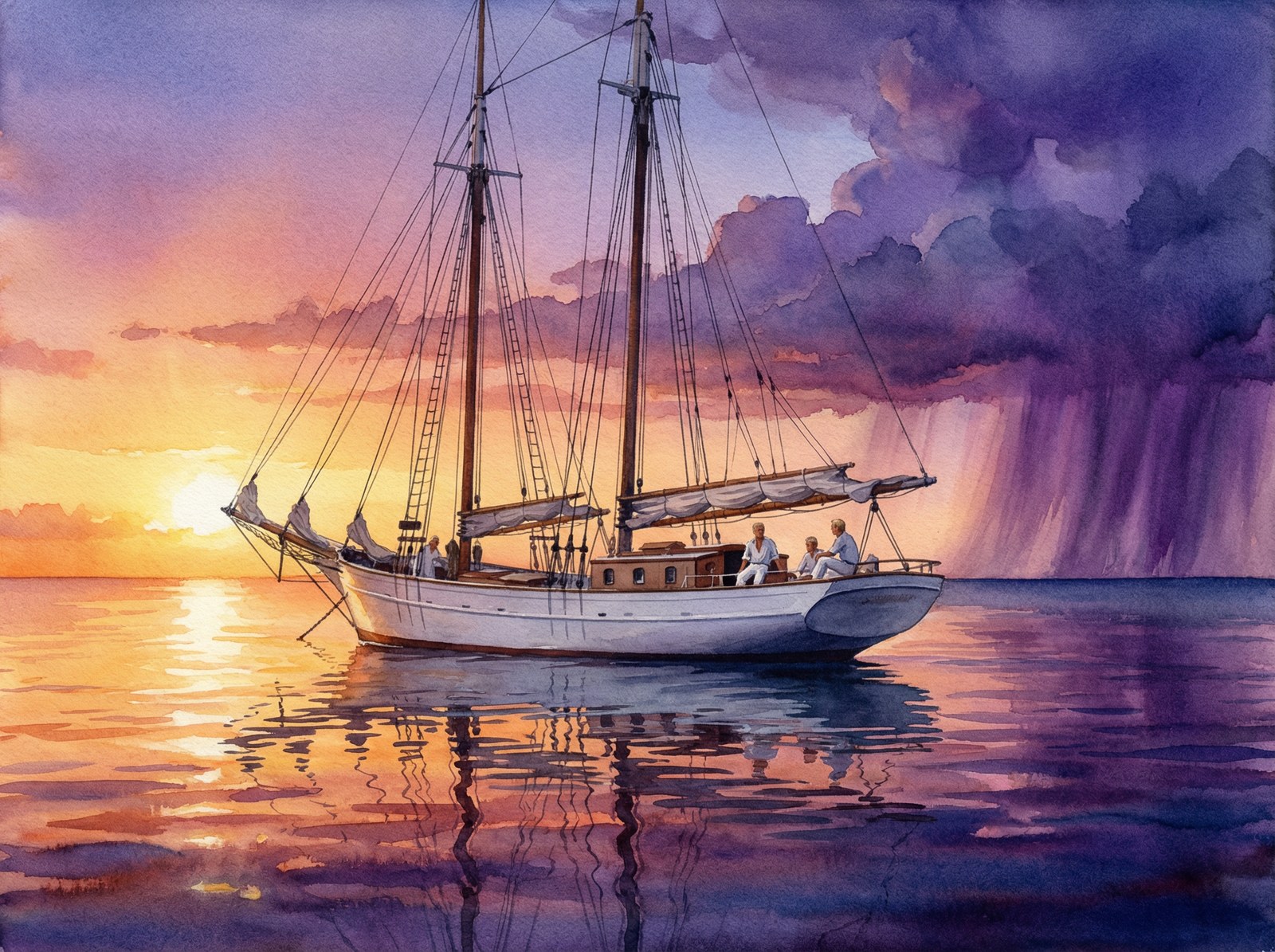 At Anchor — Golden Sunset