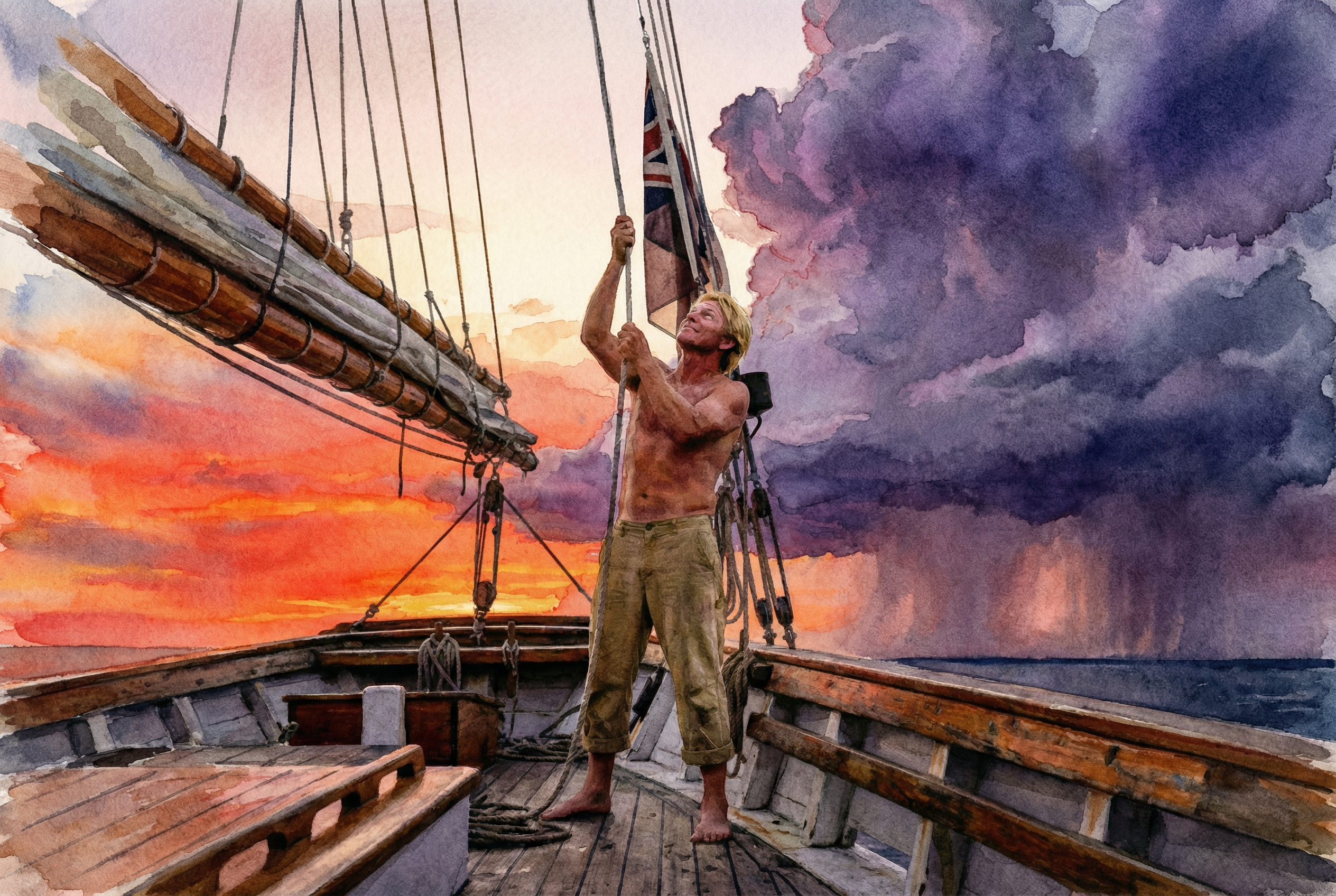 Hoisting Flag